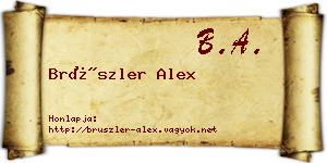 Brüszler Alex névjegykártya